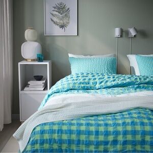 IKEA twin gingham duvet cover & pillow case